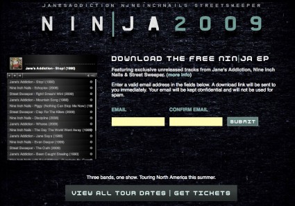 Free Mp3s on the NIN|JA site